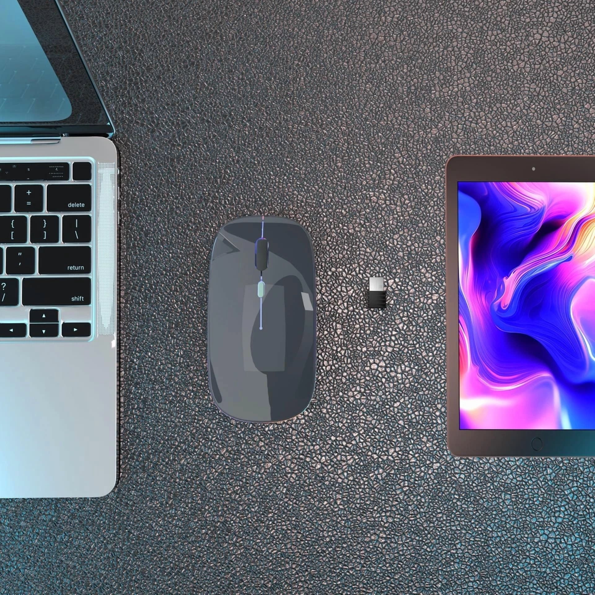 CIRCLE- Wireless Bluetooth Mouse Rechargeable Led Mice Silent Slim Laptop Pc Mac Mouse
