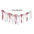 thumbnail image 2 of Lypsnake 8.2FT Red White and Blue Patriotic Bow Banner, Stripe Solid Fabric Hand Tie Ribbon Garland,Reusable Hanging Bunting for Wall Porch Indoor Outdoor 250th Anniversary Memorial Day Layout, 2 of 7