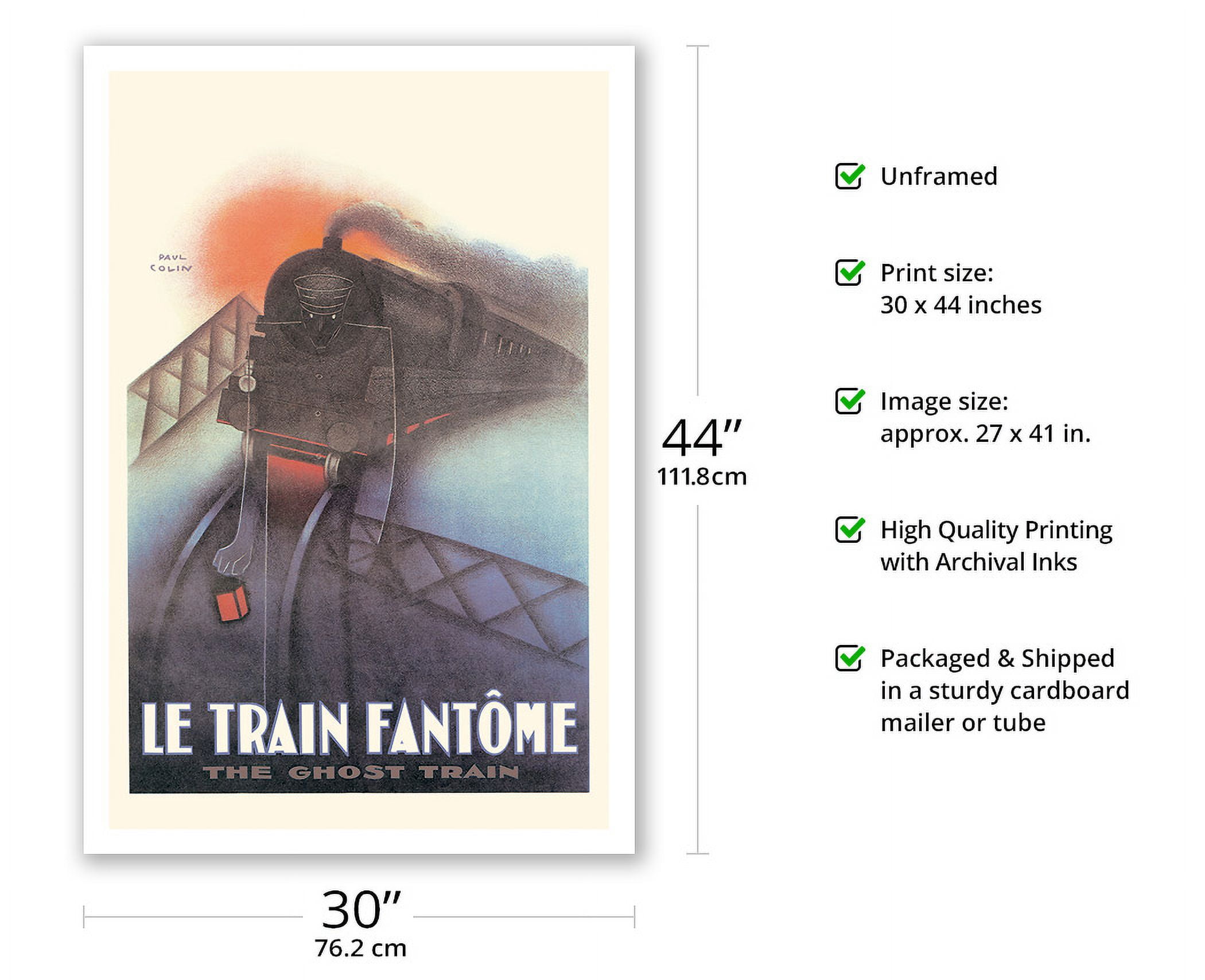 The Ghost Train (Le Train Fantome) - Staring Georges Colin - Vintage French Theatre Poster by Paul Colin c.1929 - Fine Art Matte Paper Print (Unframed) 30x44in