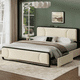 thumbnail image 1 of Base Cama Elaborada De Terciopelo Marco de Metal - Cama De 2 Cajones De Almacenamiento, Estación De Carga 1 USB, 1 Tipo C, Apariencia Lujosa, Cálida Al Tacto Ideal para Tu Hogar, 1 of 8