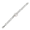thumbnail image 2 of Men's 9.3mm Solid .925 Sterling Silver Flat Figaro Chain Link Bracelet, 8 inches, 2 of 7