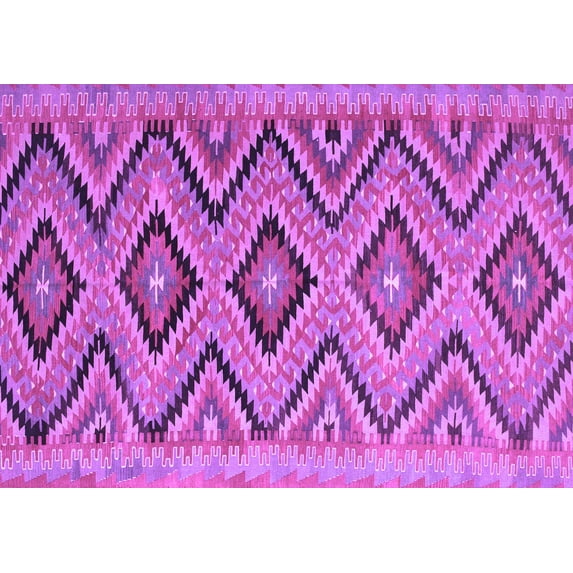 Ahgly Company Indoor Rectangle Southwestern Purple Country Area Rugs, 6' x 9'