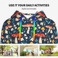 thumbnail image 4 of Daiia Colorful Mushrooms Pattern Women's Fashion Hoodies & Sweatshirts with Kangaroo Pocket Hooded Sweatshirt with Eye-catching Drawstrings-Small, 4 of 7