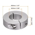 thumbnail image 2 of Uxcell 25mm Bore Set Screw Split Clamp-On Collars Aluminum Alloy, 50mm OD, 15mm Width 2 Pack, 2 of 5
