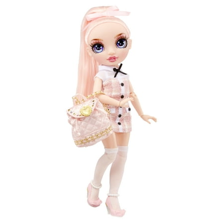 Rainbow High Jr High Bella Parker- 9-inch PINK Fashion Doll with doll accessories- open and closes backpack. Great Gift for Kids 6-12 Years Old and Collectors