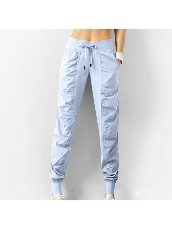 HUPOM Cropped Pants Women Women Capri Pants Pleated High Waist Rise Full Straight-Leg XL