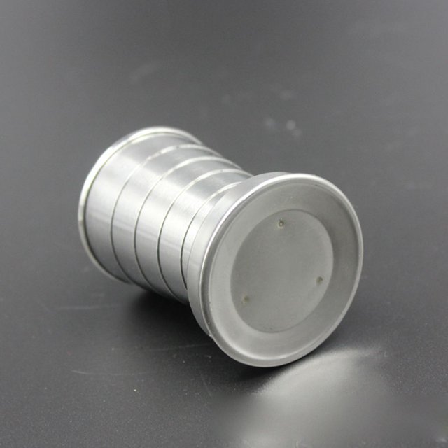 銆?Pcs銆 Tasse Portable Rétractable en Acier Inoxydable Pliable Tasse Métallique d'Extérieur en Acier Inoxydable Tasse de Camping en Métal 75ml/150ml/250ml