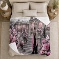 thumbnail image 5 of Elegant Evening Staircase Palace Romance, Cozy Botanical Garden Scene, Warm Flannel Blanket for Sunroom and Reading Nook, Garden Lovers Valentine's Day Gift, Botanical Home Decor, 5 of 9