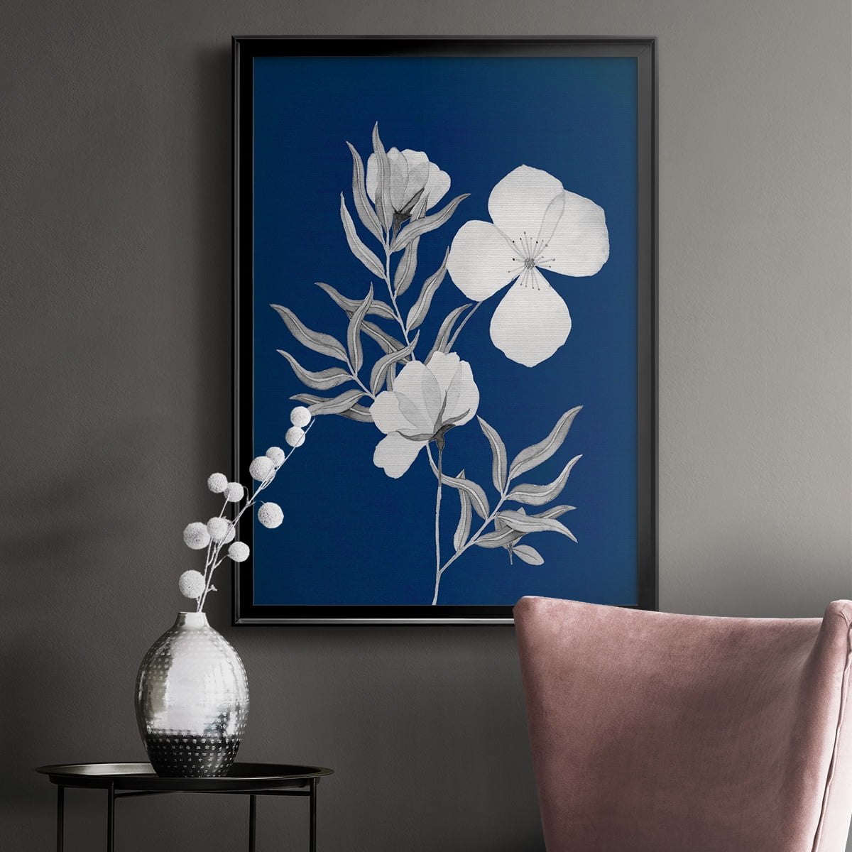 Indigo Sketch II Premium Framed Print - Ready to Hang