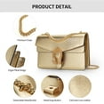 thumbnail image 4 of FEIMINA Chains Shoulder Bag For Women,genuine leather Crossbody Bags,Fashion Bags,designer handbags luxury（Golden）, 4 of 11