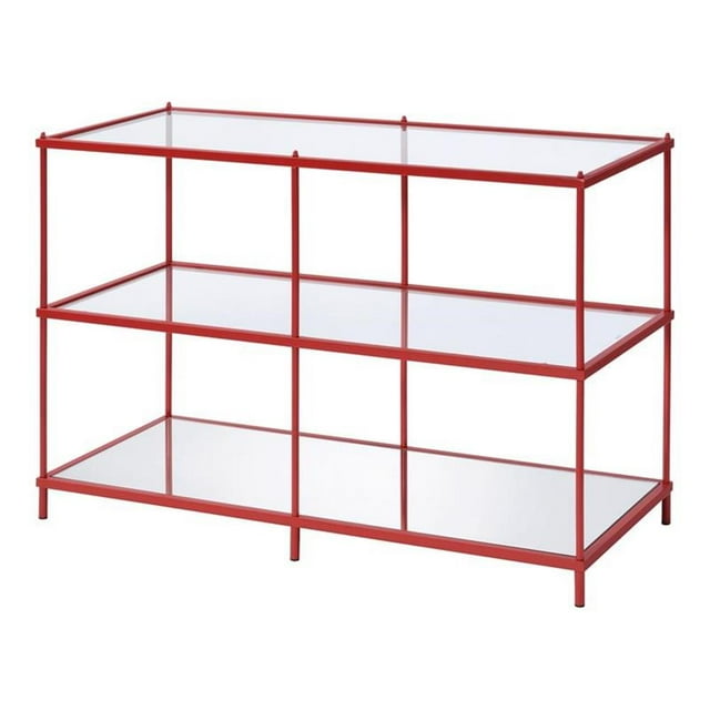 Furniture of America Mendry Table Console en Métal à 2 Tablettes, Rouge