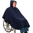 thumbnail image 3 of TAN Water Repellant Hooded Wheelchair Poncho Cape with Polar Fleece Lining, 3 of 5