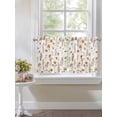 thumbnail image 4 of Brown Spring Floral 2 Panel Kitchen Curtains for Small Windows, Flowers Botanical Elegant Pastoral Bathroom Tier Curtain, Short Window Treatment for Bedroom/Living Room 55"x24", 4 of 6