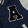 thumbnail image 6 of CAICJ98 Kids Boys Baseball Jacket Toddler Varsity Fleece Letterman Coat Vintage Bomber Casual Button Outerwear with Pockets Varsity Jacket Boys (Navy,4-5 Years), 6 of 7