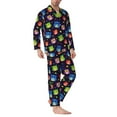 thumbnail image 2 of Balery Owls And Hearts Pattern Pajama Sets for Men Long Sleeve 2 Piece Sleepwear Loungewear Sets Soft PJ's with Pockets Long Sleeve Comfy Pj Sets-Large, 2 of 7