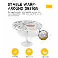 thumbnail image 2 of nqOlkjepod Pastoral Butterfly Flowers Round Tablecloth, Fitted Table Cover with Elastic for 55"-60" Round Tables, Spring Summer Botanical Table Cloth Outdoor Dinning Party Waterproof Tablecloths, 2 of 6