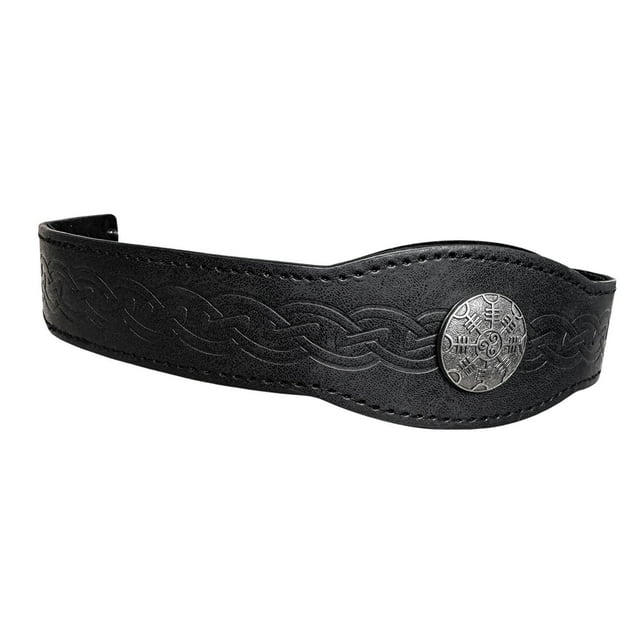 Tocado medieval en relieve, diadema ajustable, tocado medieval de estilo retro Negro redondo