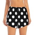 thumbnail image 2 of Balery Black and White Polka Dot Pantalones cortos deportivos para mujer con forro y dos bolsillos, elásticos, para entrenamiento, gimnasio, yoga-XX-Large, 2 of 7
