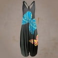 thumbnail image 2 of Wycnly Rompers for Women Summer Beach Boho Loose Baggy Strap Ladies Dressy Casual Jumpsuits Overalls V-Neck Sleeveless Formal Butterfly Print Long Womens Jumpsuits on, 2 of 3