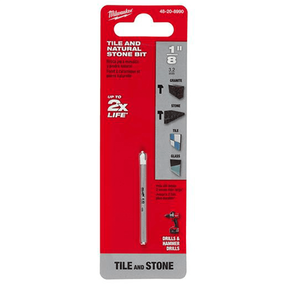 Milwaukee Tool 1/8" Tile and Natural Stone Bit