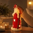 thumbnail image 6 of Fufafayo Christmas Santa Claus Figurine with Light, Lighted Resin Santa Statue, Star Cutout Light Up Santa Tabletop Ornament for Christmas Mantel Shelf Home Decor, 6 of 7