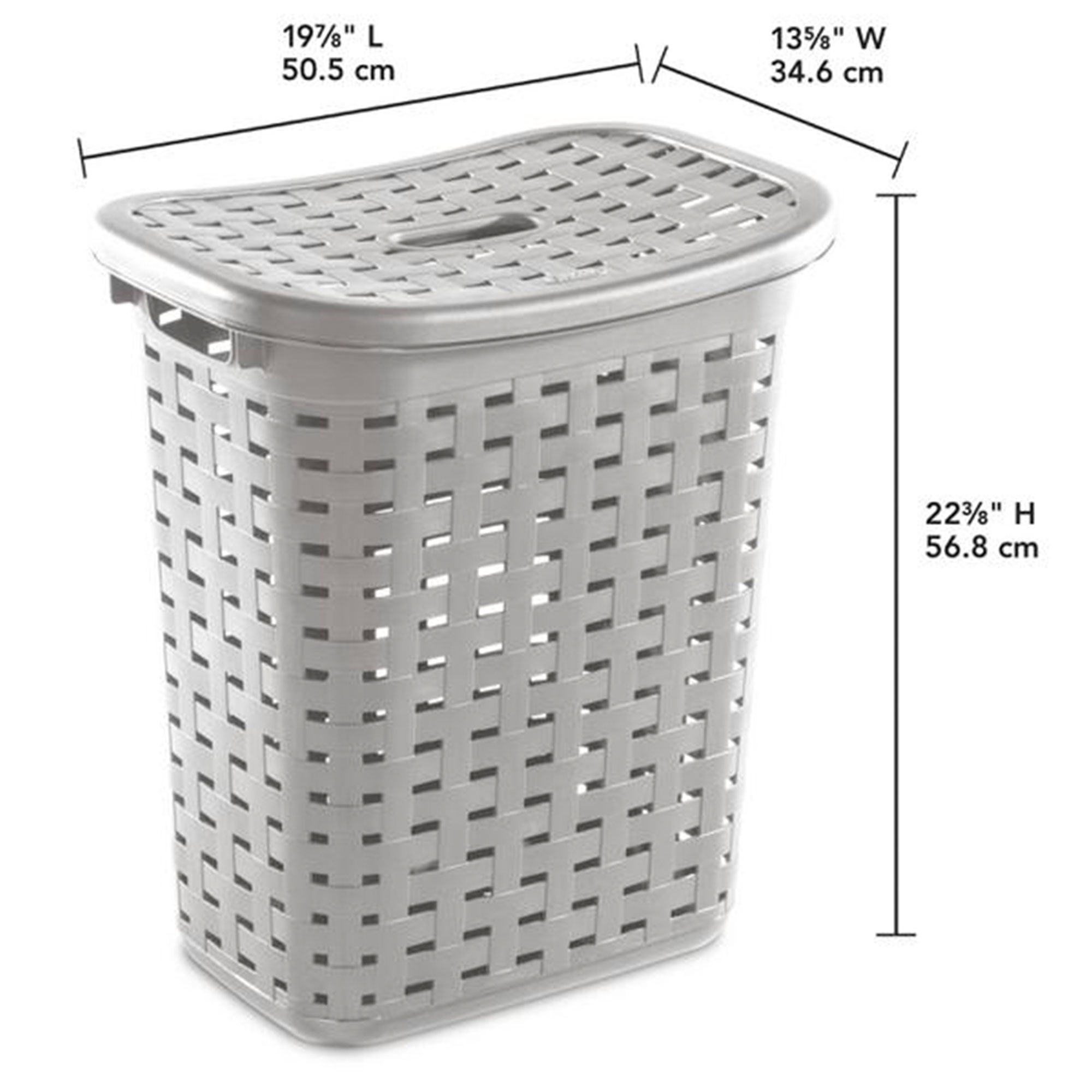 Sterilite Plastic Weave Laundry Hamper Slim Clothes Basket, Gray, 12-Pack