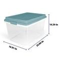 thumbnail image 5 of Hefty 72 Qt Hi-Rise Stackable Plastic Storage Bin w/Lid, 6 Pack, Smoke Blue, 5 of 12
