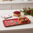 thumbnail image 4 of Christmas Printed Serving Tray with Wooden Rim Decorative Tray for Storing Cookies Desserts Tabletop Holiday Decoration, 4 of 6