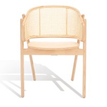 SAFAVIEH Couture Emmy Contemporary Wood Solid Dining Armchair, Natural
