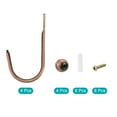 thumbnail image 3 of Uxcell 4Pack Aluminum Alloy Wall Mounted Curtain Holdback U Shaped Drapery Hooks, Copper, 3 of 6