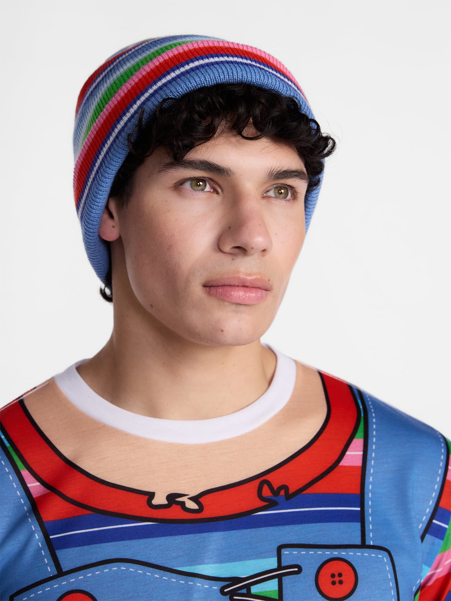 Chucky Men's and Big Men's Graphic Cosplay Tee and Beanie Set, 2-Piece, Sizes XS-3XL