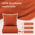 thumbnail image 4 of Snubbull Outdoor Deep Seat Cushion Set 24 X 24 X 6.5 inch Splash-Proof & Fadeness Patio Furniture Cushions，Removable Outdoor Couch Cushions with Hidden Zipper & Adjustment Staps, Orange, 4 of 8