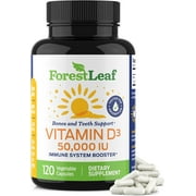 Forest Leaf 50000IU Vitamin D3 Bone Strength & Immune Support Supplement, 120 Capsules