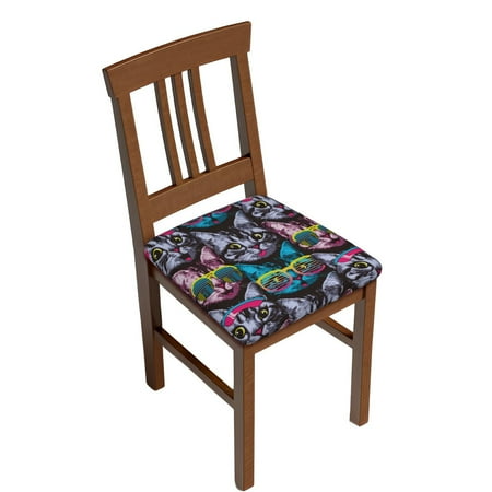 

Sigee Happy Kitten Faces for Square Chair Cushion Covers for Furniture Protector Couch Cushion Slipcovers-Two Pieces