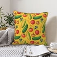 thumbnail image 4 of KLL Colorful Vegetables Decorative Throw Pillow Covers Velvet Soft for Couch Sofa Bedroom Living Room Outdoor (No pillow core)- 18"x18", 4 of 5