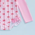 thumbnail image 4 of Xudanell Girls Tankini Swimsuit Sweet Pattern Printed Ruffle Hat Bathing Suit with Zipper Beach Swimwear Hot Pink 2-3 Years, 4 of 6