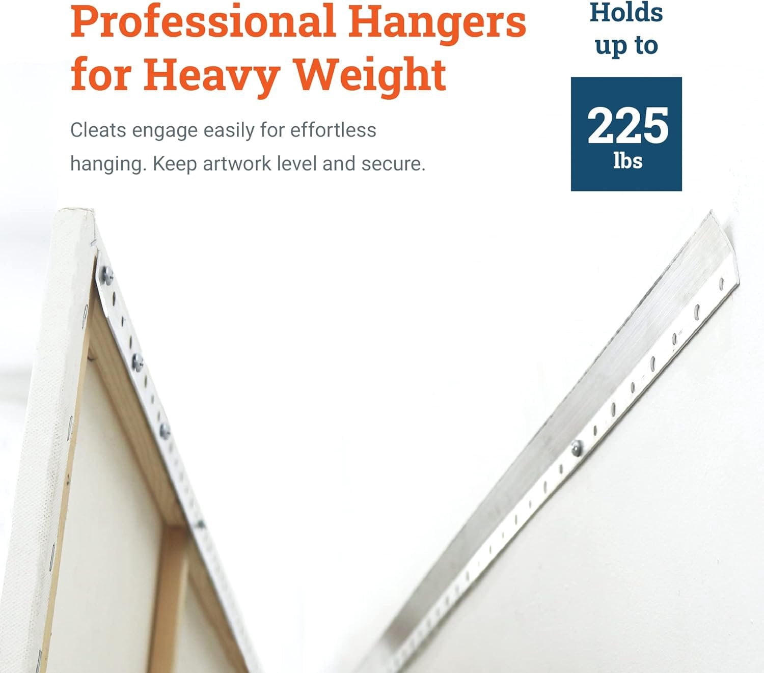 Picture Hang Solutions 45 in Flare French Cleats for Wood Frames 225-lb Capacity 1 Pair per Pack