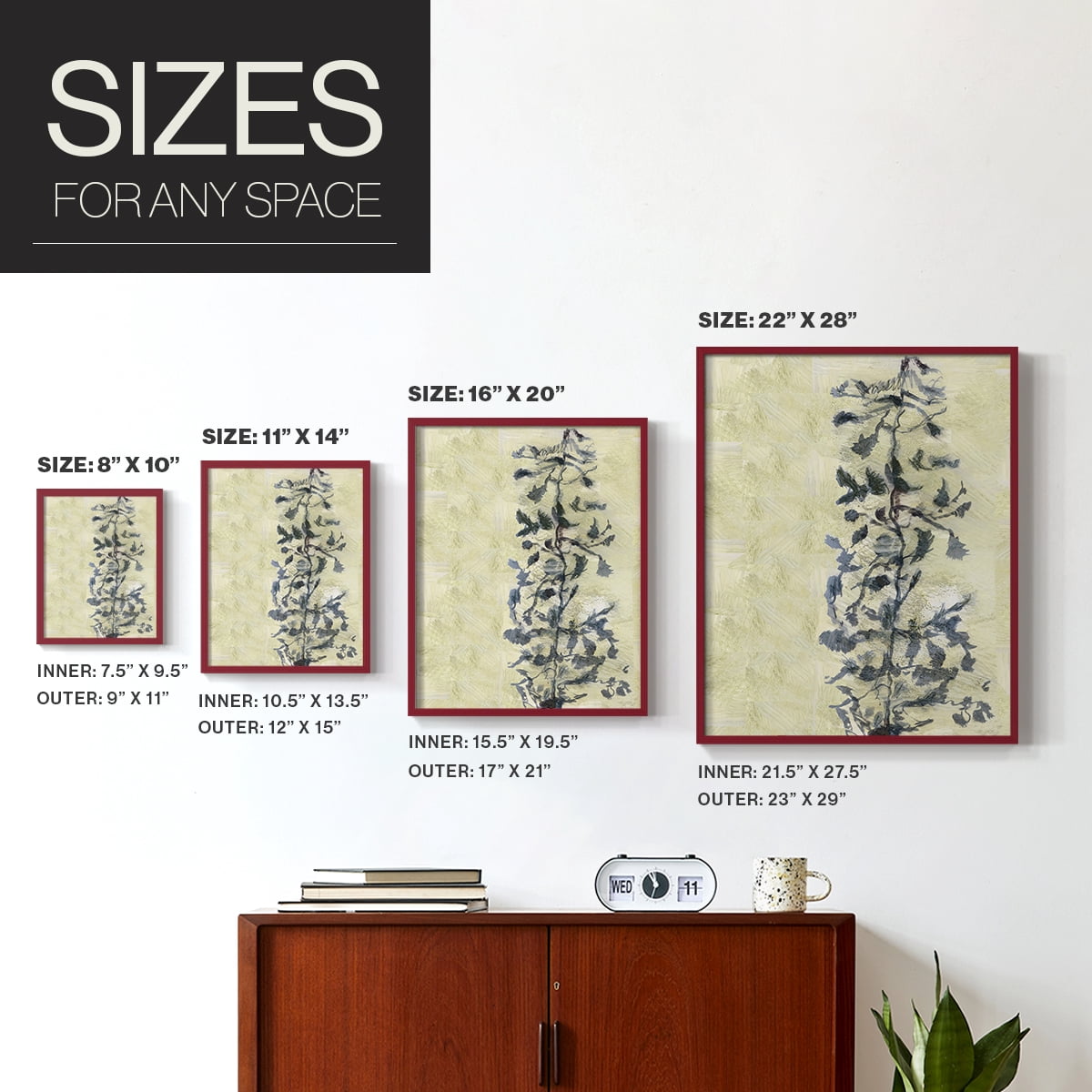 Chinoiserie 2 Tan I Framed Print in Red Solid Wood Framed Print No Nail Hanging