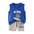 thumbnail image 4 of Caqnni Toddler Boy Clothes Kids Summer Short Sleeve T-Shirt and Elastic Shorts Outfit Set Cartoon Print 3 6 12 18 Months 2T Summer Pjs Kids Gift 2PCS Pajamas Outfits (4-5 Years), 4 of 4