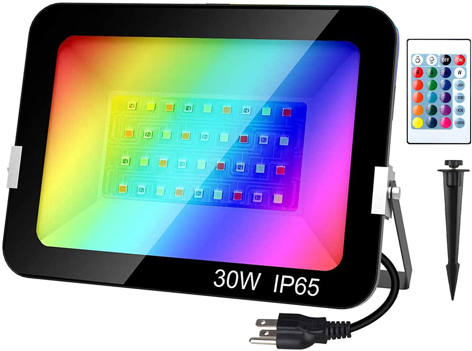 TSUN 30W Led Flood Lights Outdoor, RGB Color Changing Dimmable