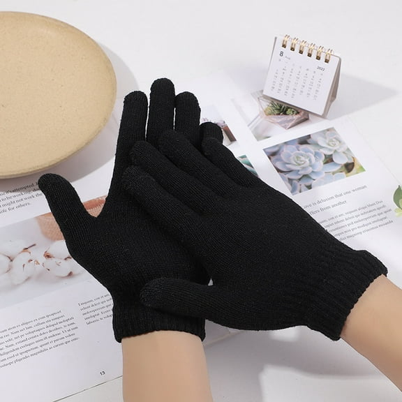 AYYUFE 1 Pair Children Gloves Full Fingers Washable Comfortable to Wear Elastic Windproof Acrylic Thermal Mittens for Outdoor