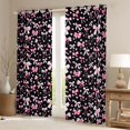 thumbnail image 2 of Manfei Pink Heart Bowtie Kitchen Curtains,Polka Dot Black Out Curtains Pack of 2 (42x63 Each), 2 of 6