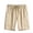 Khaki, variant on Men's Quick Dry Cargo Shorts, Elastic Drawstring Waist with Multiple Zipper Pockets, Lightweight Casual Hiking Shorts for Men Stretchy Breathable Black M