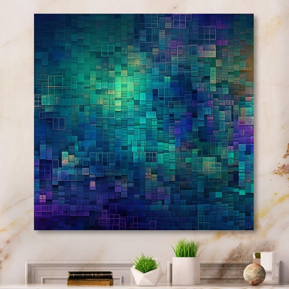 DESIGN ART Designart "Matrix Ii" Surrealism Landscape Wall Art Prints 36 in. wide x 36 in. high