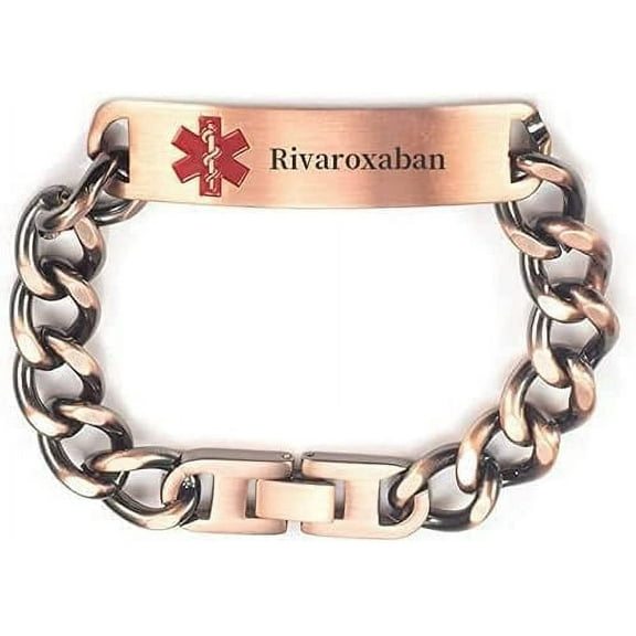 Wollet Pure Copper Medical Alert Bracelet for Men, Copper Chain Bracelets, Health Gift, Length 7-8.66 inches, Adjustable Width:0.47''