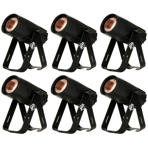 (6) American DJ ADJ SABER SPOT DTW Compact 15 Watt Warm White LED DMX Spotlights