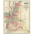 thumbnail image 2 of Walling 12x14 Black Ornate Wood Framed with Double Matting Museum Art Print Titled - Troy New York - Walling 1874, 2 of 4
