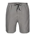 thumbnail image 4 of Naloa Houndstooth Black And White Men's Beach Shorts, Surfing shorts, Swim trunks, Quick Dry Swim Trunks for Surfing Beach Fun - Large, 4 of 9