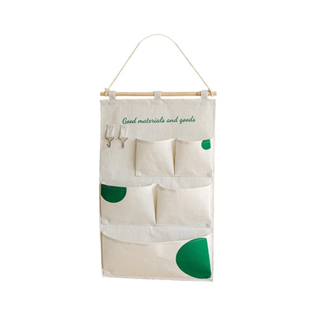 Bolsillos de Almacenamiento Soledad para Colgar en la Puerta 5 Bolsillos Verde