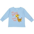 thumbnail image 3 of Inktastic My Safta Loves me- cute giraffe Boys or Girls Long Sleeve Toddler T-Shirt, 3 of 5